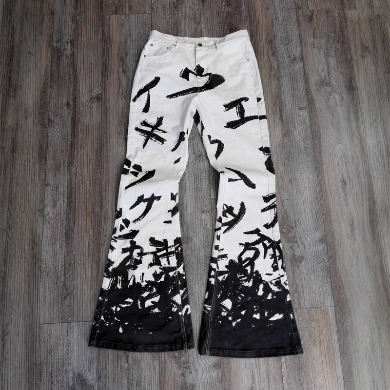 Y2K Japanese Style New Street Fashion Ethnic Japanese Flared Wide-Leg Loose Personality High-Waisted Casual Jeans