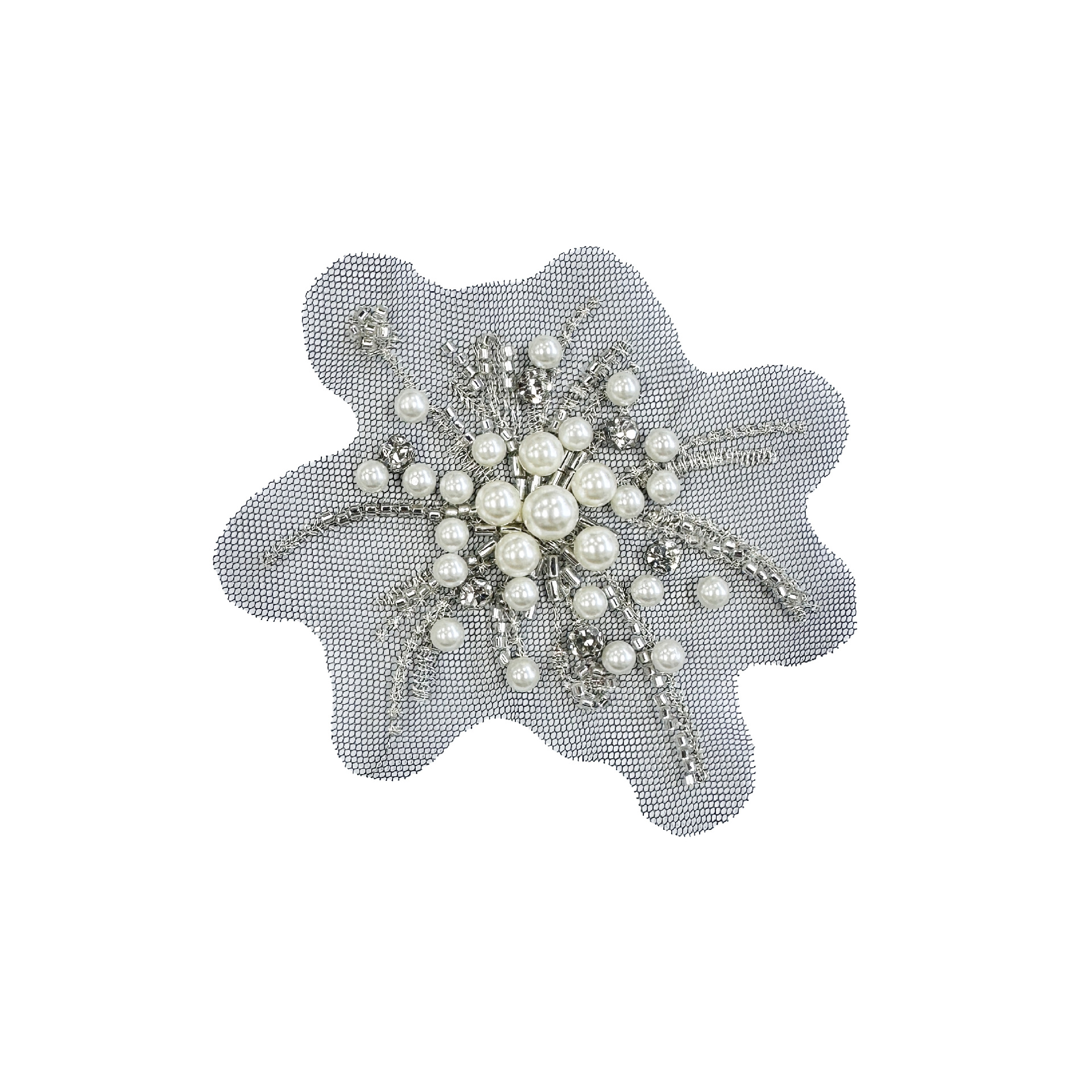 Industria pesada plata sequinilla perla tela de moda hecha a mano DIY ropa de mujer vestido camisa abrigo flores decorativas image 11