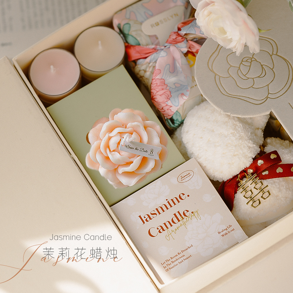 Vela de aromaterapia de jazmín Día de la madre Regalos pequeños Regalos de regalo de fragancia creativa Vela de modelado
