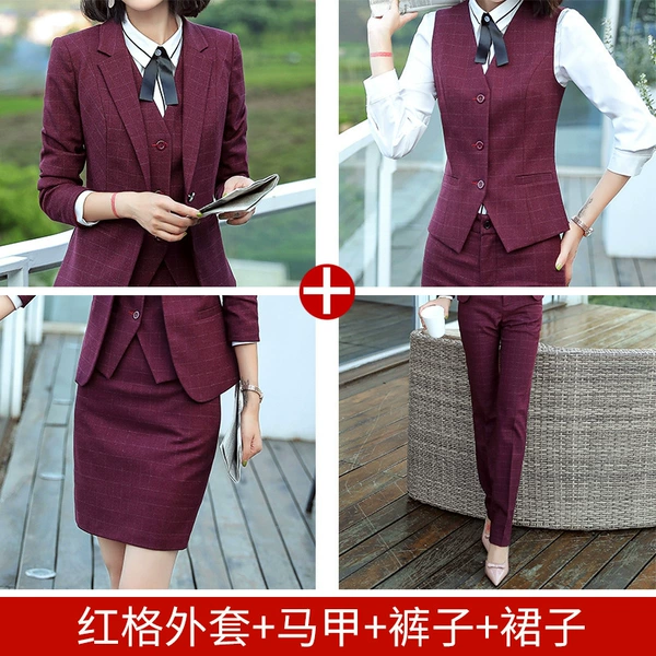Suit, vest, skirt, trousers
