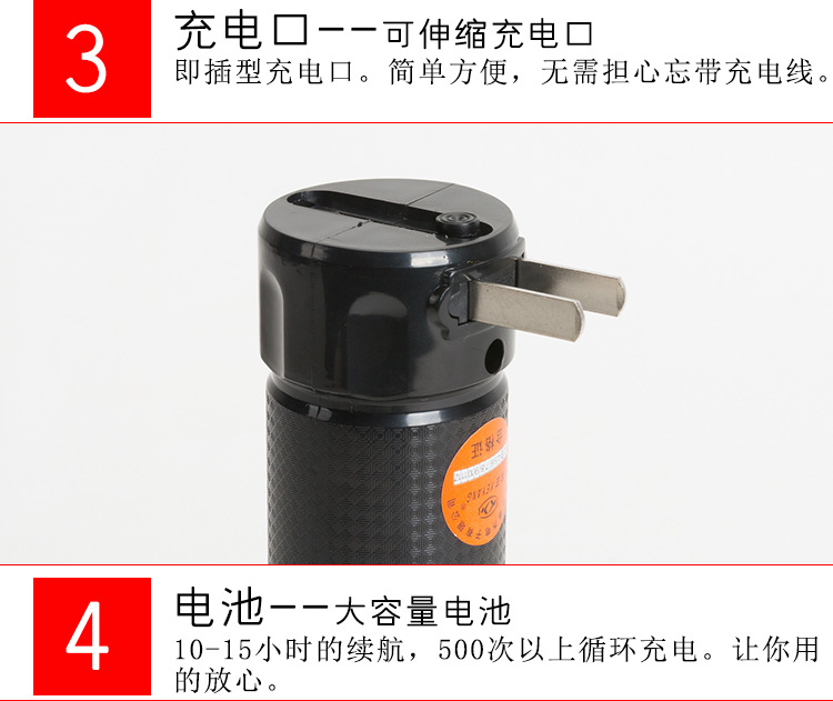 Fire flashlight special light flashlight for fire protection hotel guest room emergency escape flashlight for factory