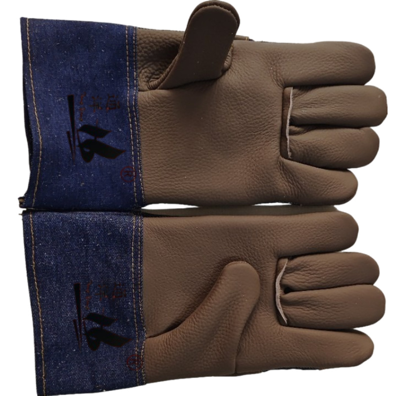 通洋厂家海员半皮整掌短深色园艺搬运焊工普通劳保手套