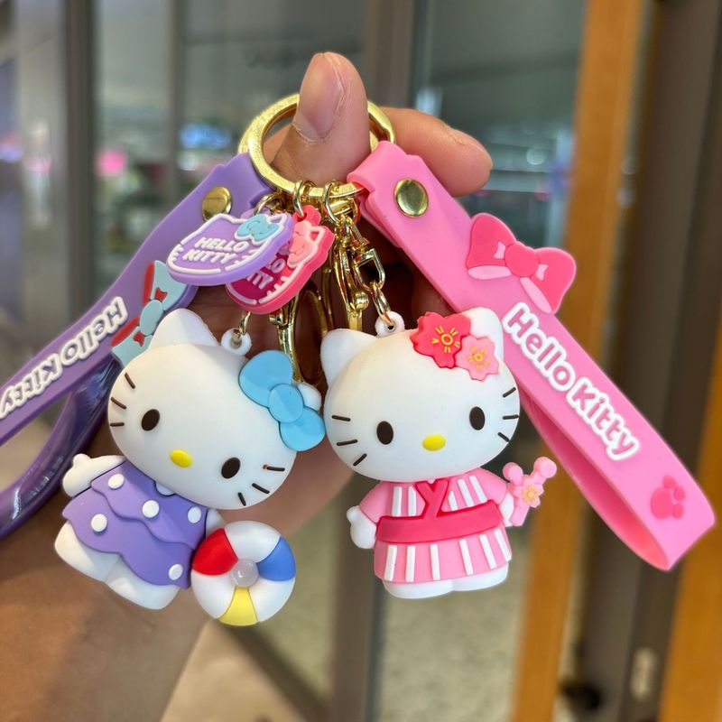 Sanrio Hello Kitty Keychain Kt Cat Pendant Hello Kitty Doll Keyring Accessories Small Gift