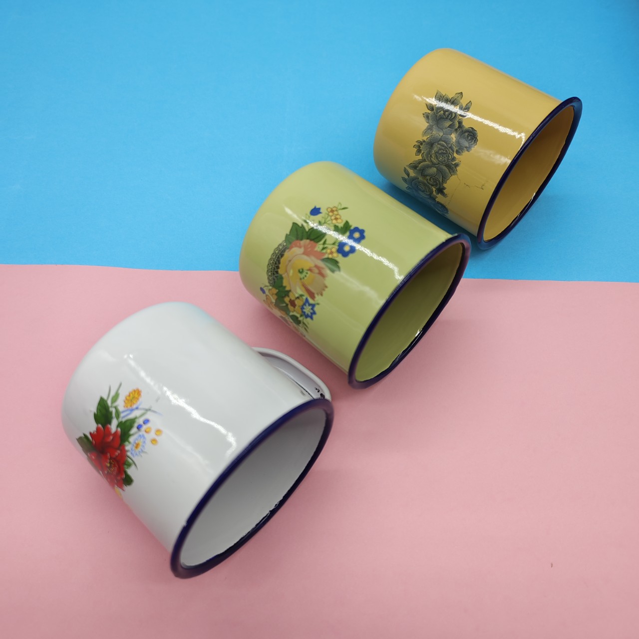 Taza de esmalte de 8 pulgadas Taza de esmalte clásica nostálgica Taza de agua Taza de té retro Taza de té Taza de esmalte antigua Tienda departamental de un yuan image 3