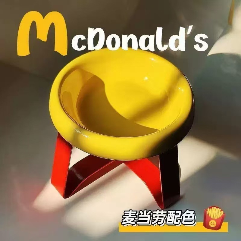 飞碟猫咪宠物碗BD铁架护颈飞碟罐头水碗高浅口通用|undefined