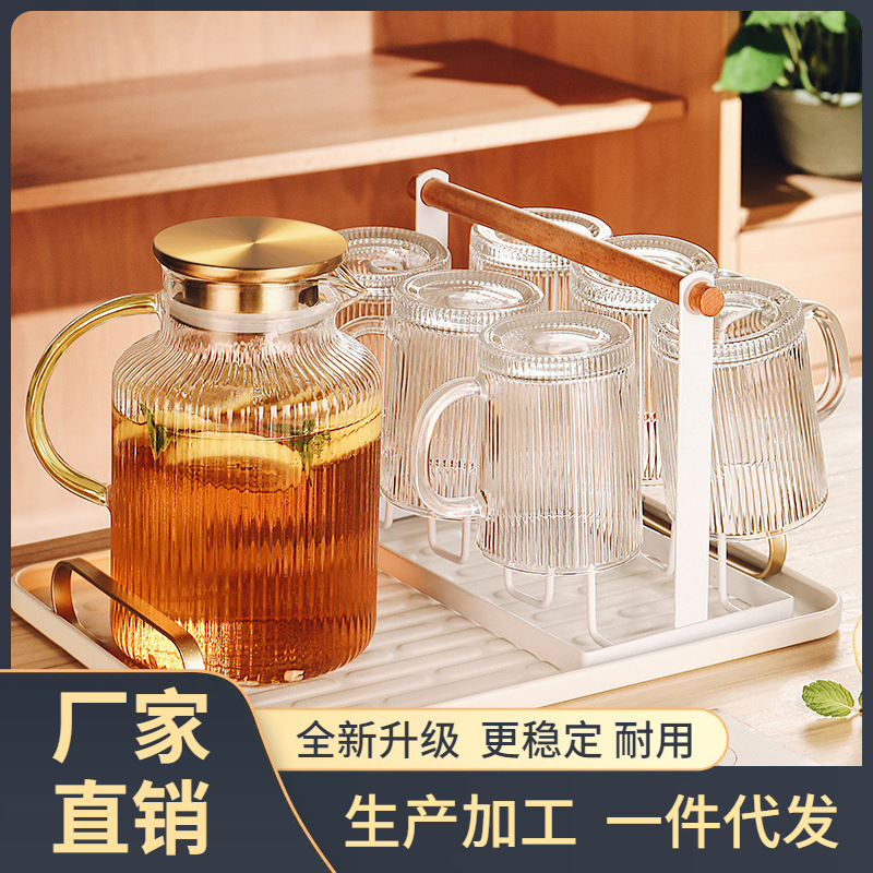3DC8玻璃冷水壶水杯家用大容量烧水泡茶壶耐热果汁酸梅汤壶冰箱凉