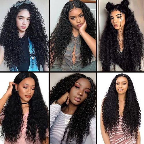 Amazon wig for women with middle part corn perm African long curly hair front lace chemical fiber European and American full headgear