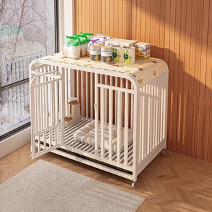 Dog Cage Indoor Medium and Large Dog Fence Household with Toilet Integrated Height Thickened Movable Dog Cage for Pet