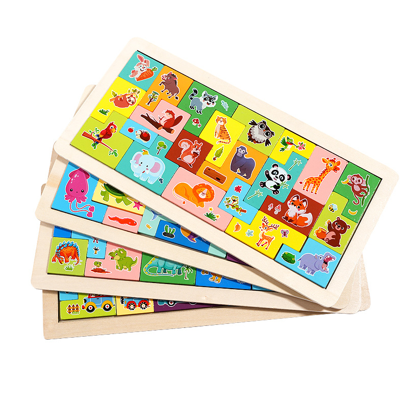 Tetris de madera para niños kindergarten educación temprana rompecabezas cognitivo rompecabezas entre padres e hijos juguetes educativos interactivos