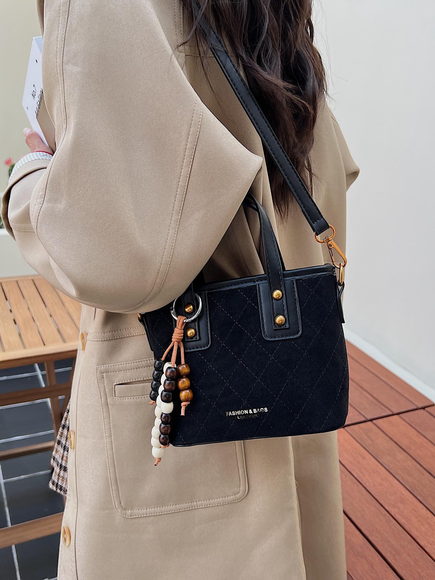 Transfronterizo retro gamuz bolsas de cubo de mano para mujeres 2025 nuevo estilo universal