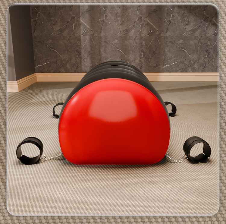 Inflatable Positioning Pillow with Handcuffs, Black PVC Flocked Adult Auxiliary Cushion — detail image 27