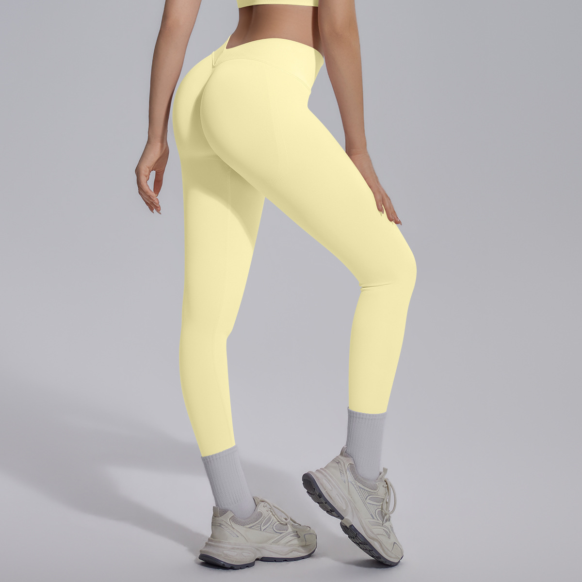 6718 Pantalones largos - Amarillo crema