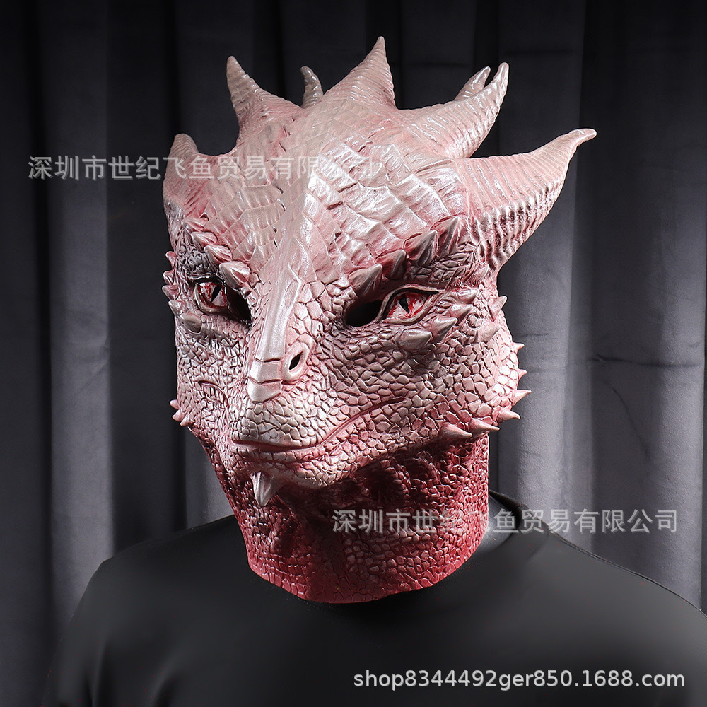 Juegos de Halloween Dragón máscara cool Cosplay Animal Guerrero Personaje Monstruo Cabeza de látex Propósito de fiesta