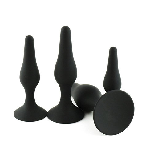 Silicone Anus Plug Set with Adhesive Disc and Vibrating Beads for Couples, Wholesale Adult Toys