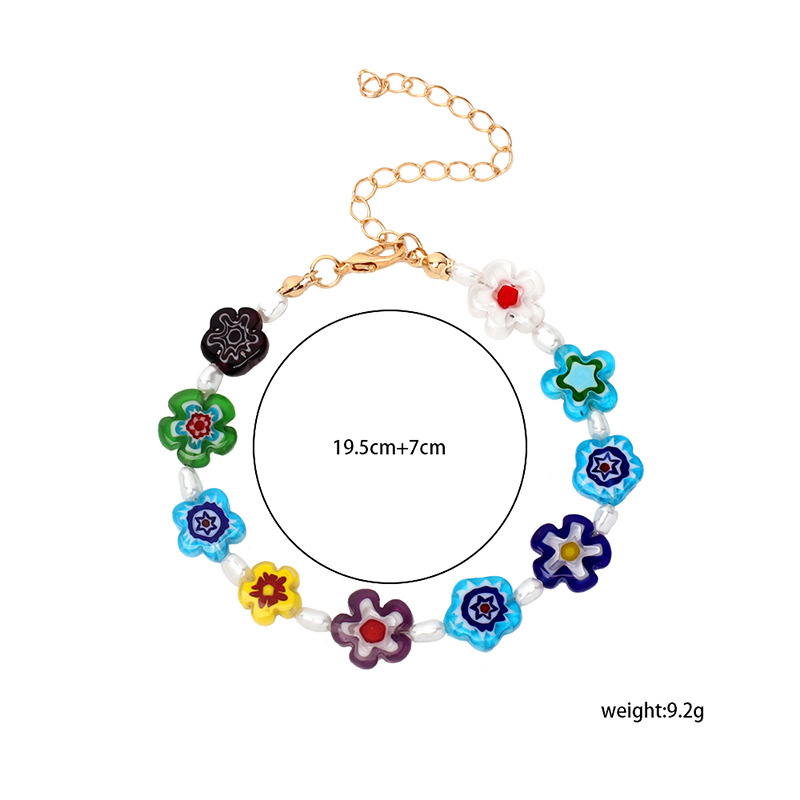 Fashion Color Flower Necklace Bracelet Combination Set display picture 1