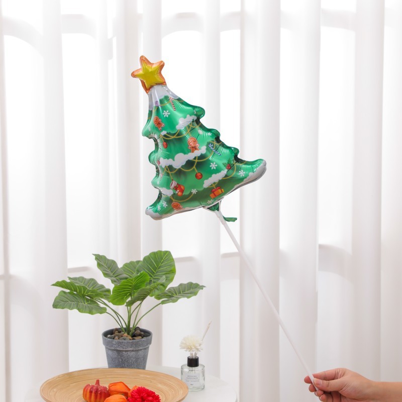 クリスマス長棒頭飾りサンタクロースミニ風船クリスマスツリー打撃棒風船クリスマス雪だるまヘラジカ|undefined