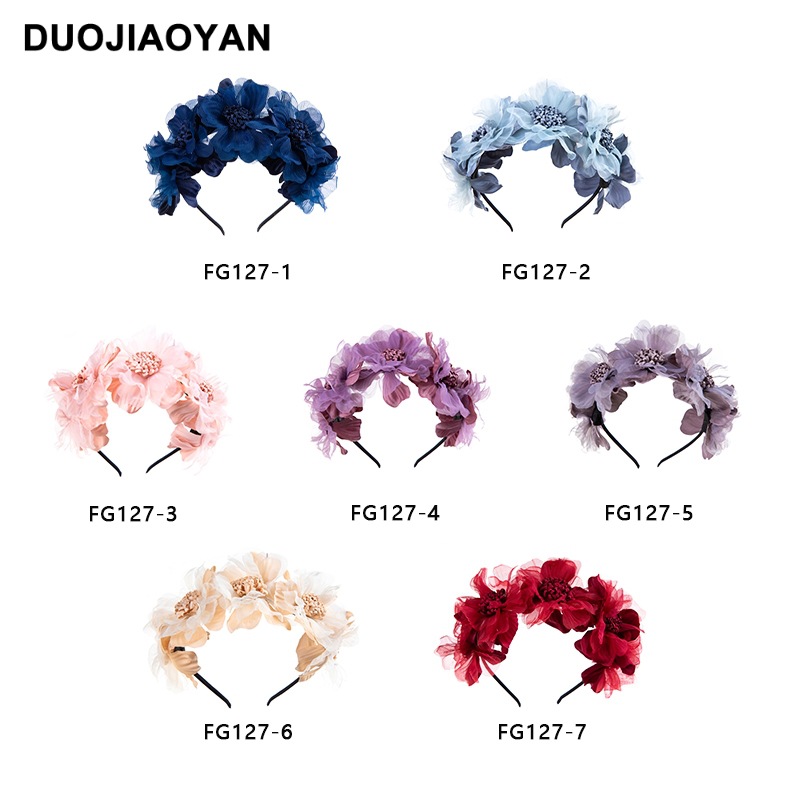240g Weight Hair Band Hair Accessories Type No Quantity Holiday, Daily Occasion Cloth Material Flower Pattern All Seasons Season Kid'S Gender Cute Style Cute Kid'S Flower Cloth Hair Band 10