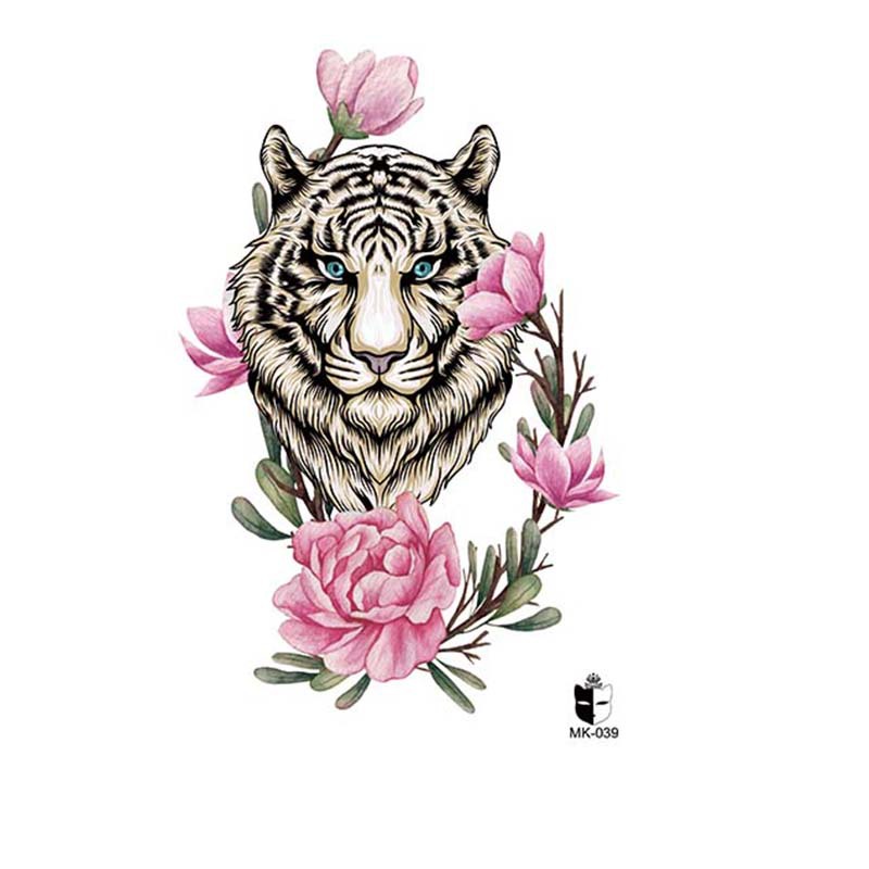Animal blanco y negro desechable pegatinas de tatuaje belleza pegatinas de tatuaje moda estética patrón de personalidad dama pegatinas de tatuaje