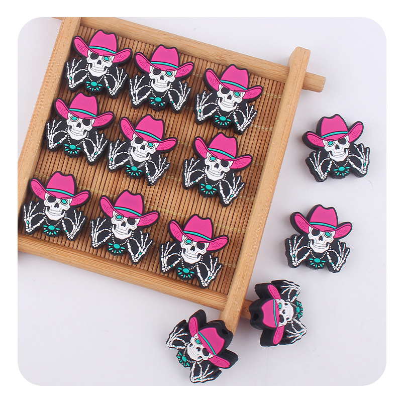 Productos creativos para bebés DIY dibujos animados esqueleto humano joyas de silicona pezón cadena de dientes molares accesorios de pulsera de goma