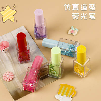 Creative Multicolor Nail Polish Highlighter High Color Value Student Key Marker Hand Account Graffiti Color Pen Marker