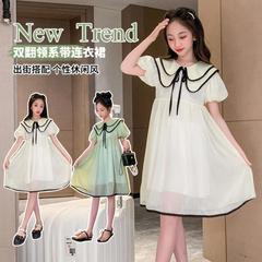 Girls Summer Dresses New Summer Skirts Girls Doll Collar Dresses