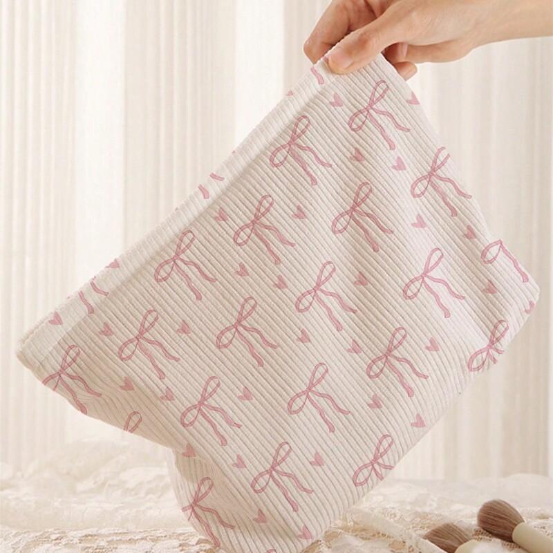 Shein Amazon Temu Colorful Large Bow Print Corduroy Zipper Storage Bag Lightweight Makeup Bag Shein Amazon Temu Colorful Large Bow Print Corduroy Zipper Storage Bag Lightweight Makeup Bag