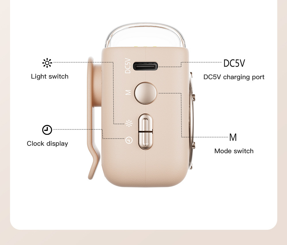 Draagbare retro bluetooth speaker met magnetische clip_voghion.com