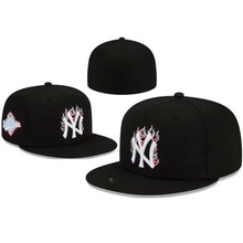 跨境外贸MLB棒球帽平檐帽刺绣款闭合帽时尚尺寸平沿帽字母刺绣