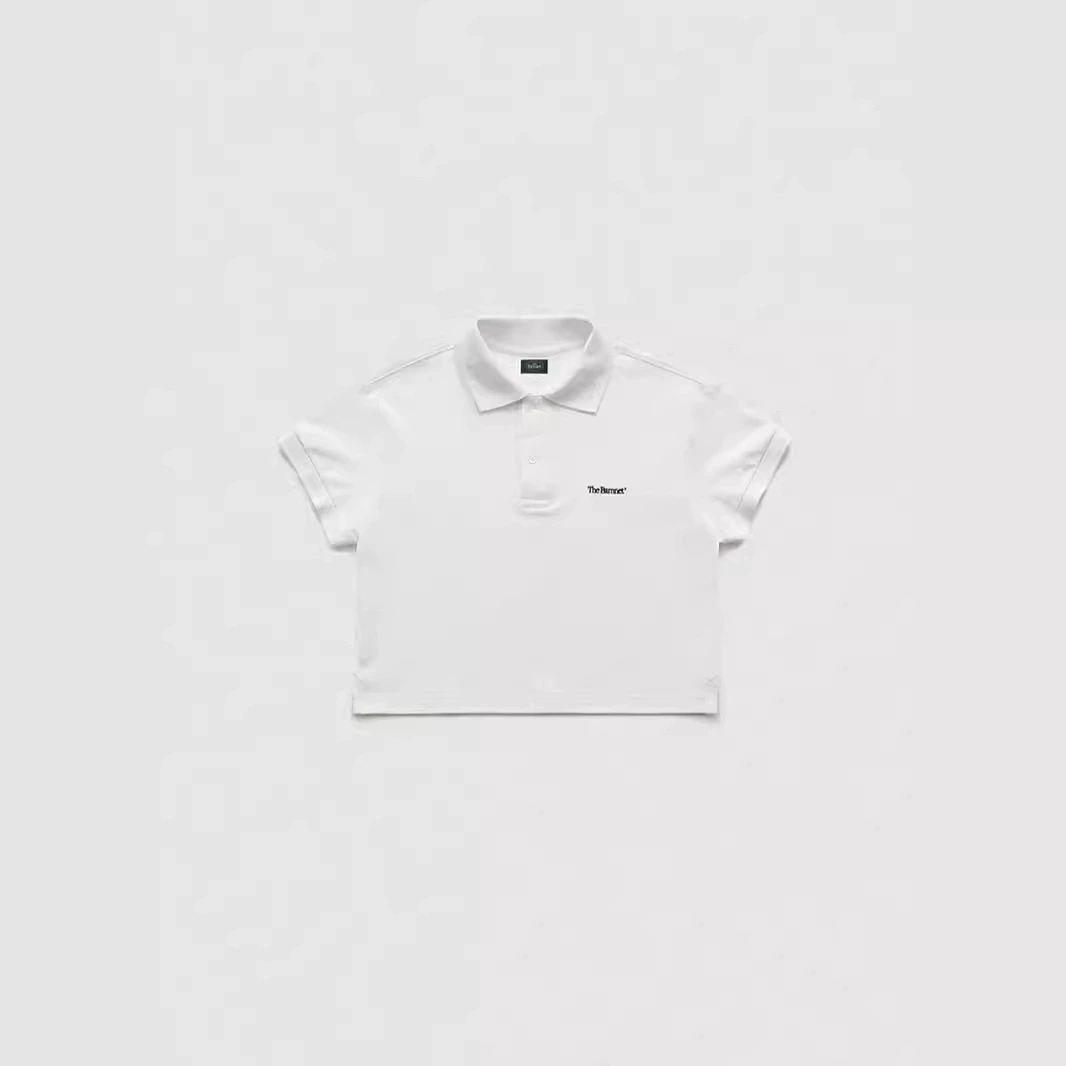 Поло, товары Южной Кореи, футболка, с вышивкой, с short sleeve
