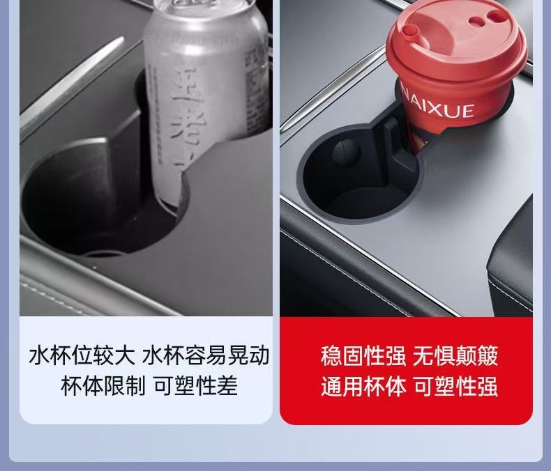 Suitable for Tesla Model 3/Y/Yl Central Control Water Cup Holder Water Cup Slot Tpe Cup Sleeve Accessories Modified Car