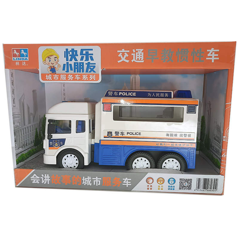 Linda historia contando la inercia del coche de juguete de los niños ingeniería de la música coche de bomberos policía coche mezclador camión vehículo todoterreno al por mayor