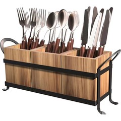 クロスボーダー木製食器ボックスデスクトップナイフフォーク箸収納ボックス分格学生文房具収納ペンホルダー食器木ボックス