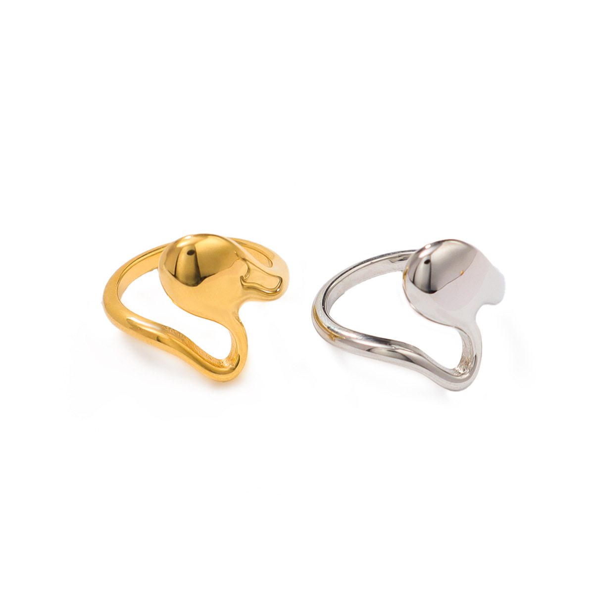 10g Weight Ion Plating (IP) Gold Plating Process Rings Classification 6, 7, 8 Ring Size 1 Piece Quantity Holiday, Daily Occasion 316 Stainless Steel Material Geometric Pattern Women's Gender Irregular, Plating Design Lady Style 316 Stainless Steel Ion Plating (IP) Geometric Lady Rings For Women's 无