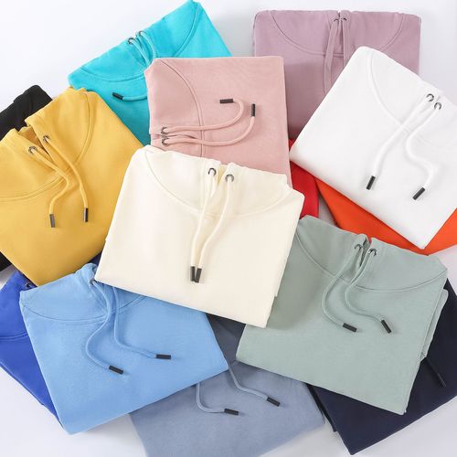 New style dropped shoulder hooded pullover pocket sweatshirt cotton couple loose large size annual party clothing can be printed with logo national trend style