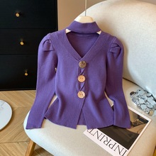 广州十三行爆款女装秋冬2025新款韩版设计感V领挂脖减龄显瘦针织