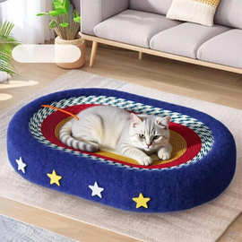 梦幻星空麻绳猫抓板猫窝一体大号猫咪磨爪猫抓球猫抓盆猫玩具批发