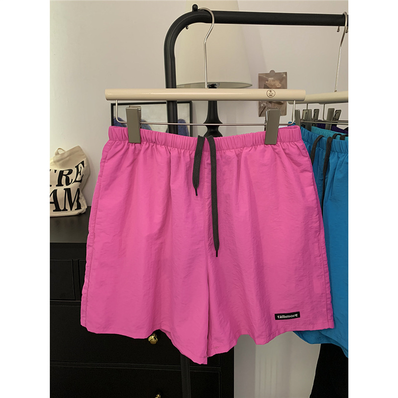 Pink Quick-drying Sports Shorts Women's Summer Outdoor Sunscreen Wide-leg Beach Pants Casual Dopamine Pants