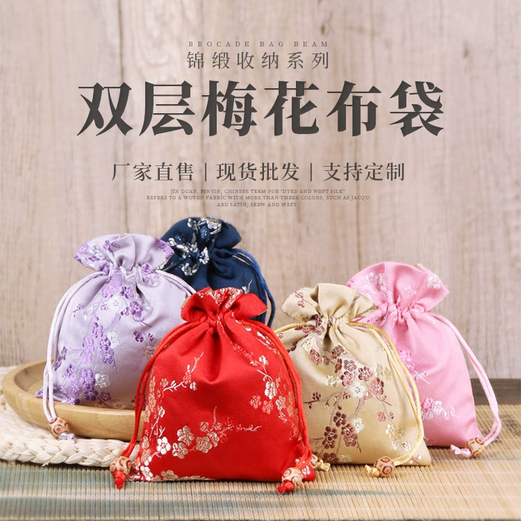 Новые ювелирные изделия мешок drawstring хлопка белье мешок счастливый мешок Будда бисер парчи мешок конфеты Wenwan мешок оптом