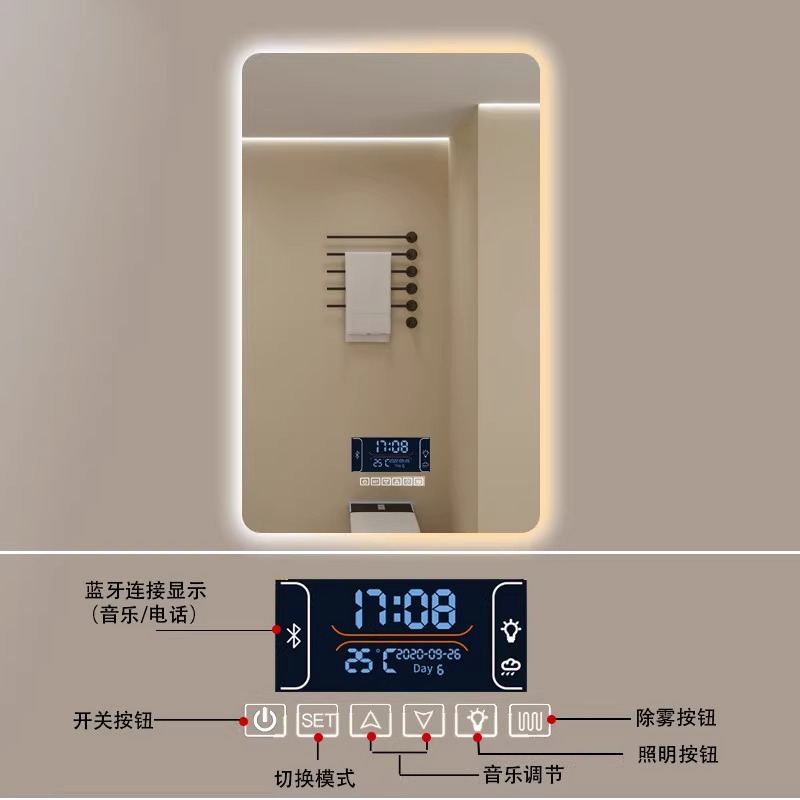 Modelo A - sonido Bluetooth - temperatura de tiempo - desfogado - luz tricolor