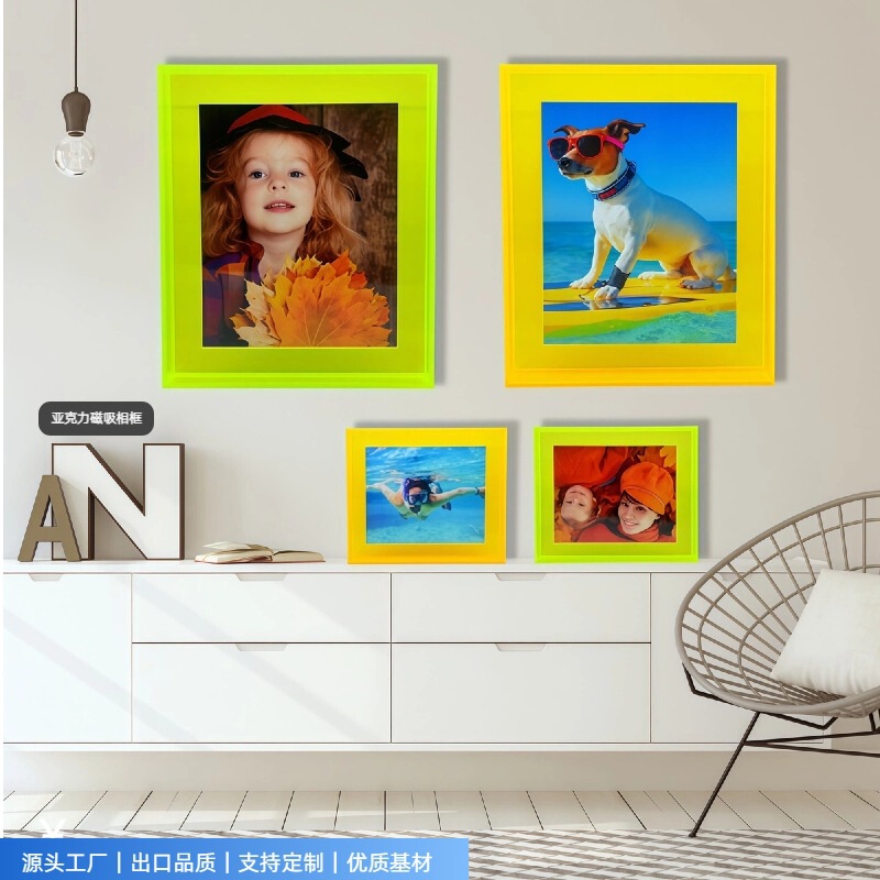 Jc Full-Color Acrylic Photo Frame Magnetic Levitation Wall Hanging or Desktop Placement Acrylic Decorative Photo Frame