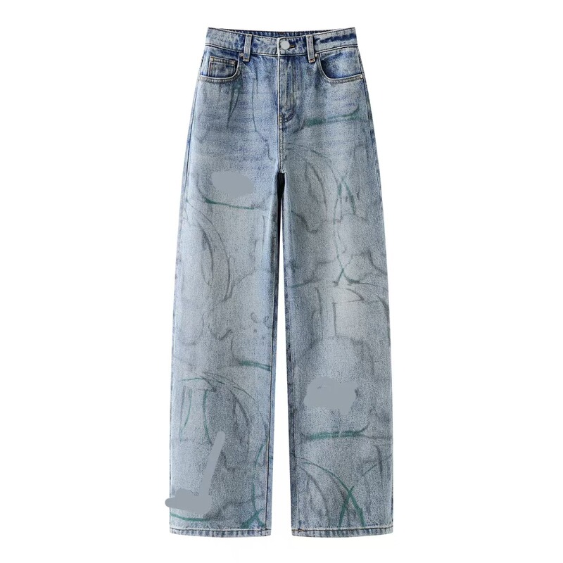 In Stock 2026 Spring New Retro Fashionable Sweet Cool Style Cartoon Anime Print Straight-Leg Jeans 2K1Xr30