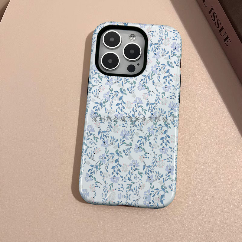 French-Style Gentle Floral Design with Built-In Invisible Magnetic Attraction for Apple 12/13 Pro Max Phone Case