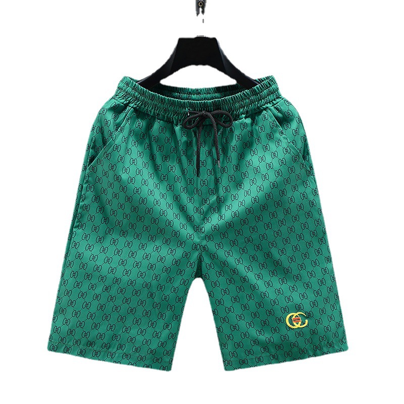 Sommershorts, trendige Sportoberbekleidung für Herren, bestickt, fünfteilig, jugendlich, lässig, dünn, schnell trocknend, locker sitzend_voghion.com