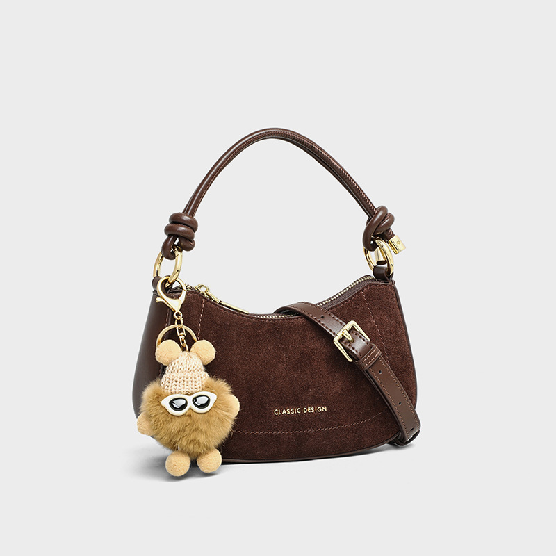 Bolso de mano 2026 nuevo bolso de cuero de verano retro sensación de alto nivel brazo bolso de hombro de media luna bolso