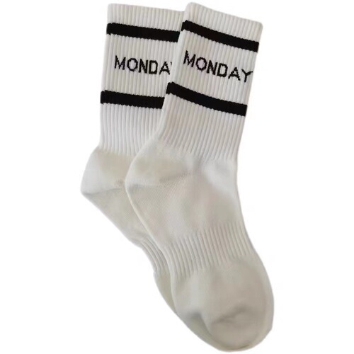 Trendy brand white sports striped socks ins trendy men's and women's Internet celebrity style outer wear Korean autumn and winter pure cotton mid-calf socks