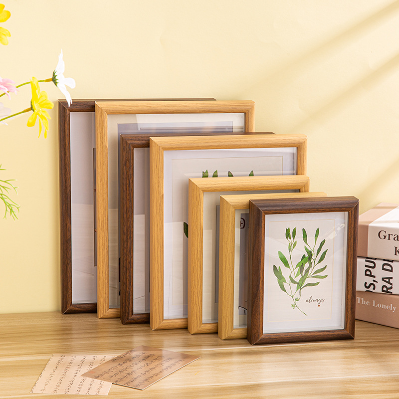 Wooden Hollow Stereo Glass Photo Frame Calligraphy Table Business License Frame A4 Wall Hanging DIY Plant Specimen Frame
