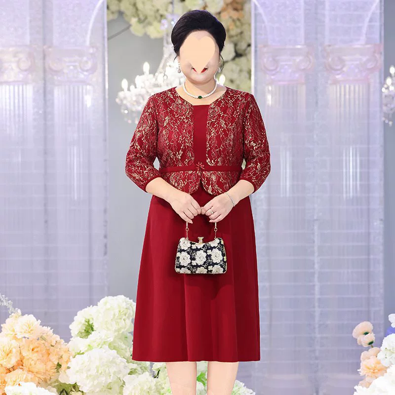 Модное свадебное банкетное платье больших размеров, свободное платье из двух частей для мам, элегантное и облегающее платье.