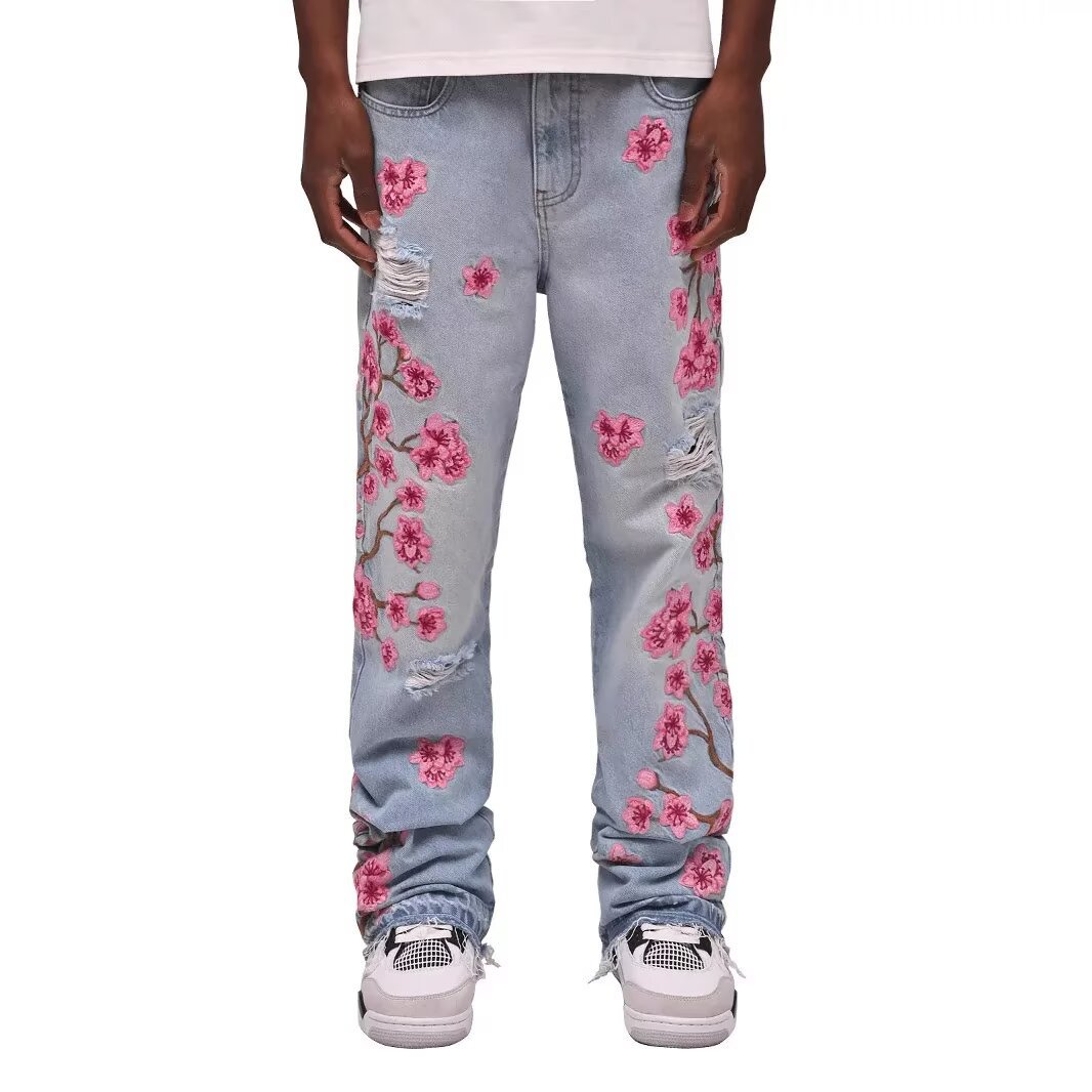 Pantalones Vaqueros Bordados de Estilo Europeo y Americano Retro 2025 para Hombre, Nuevos, Antiarrugas, Casuales, Ajustados