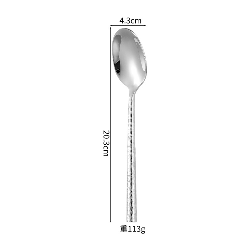 Edles Besteckset Mit Hammerschlagdesign Aus Edelstahl Rund_voghion.com