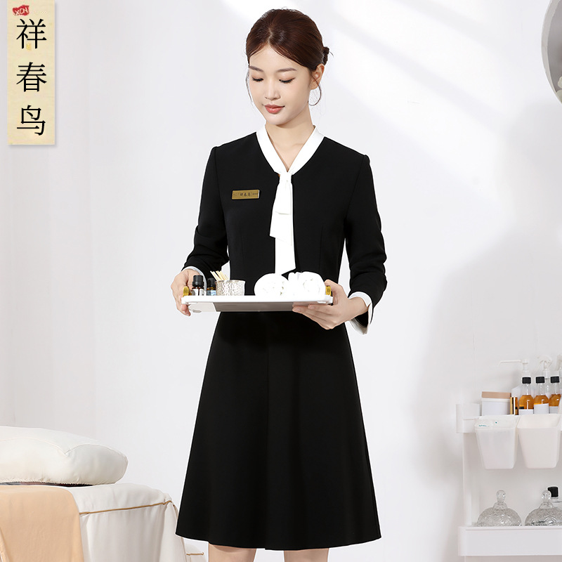Xiangchunniao Classy Medical Beauty Nurse Uniform Dress Women's Autumn and Winter Hospital Dental Pharmacy Front Desk Reception Work Clothes